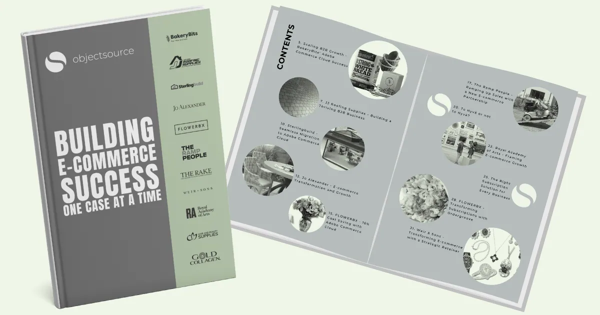 Building E-commerce Success Booklet cover and contents page