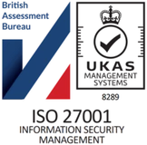 ISO 27001 Information Security Management certified (British Assessment Bureau, UKAS)
