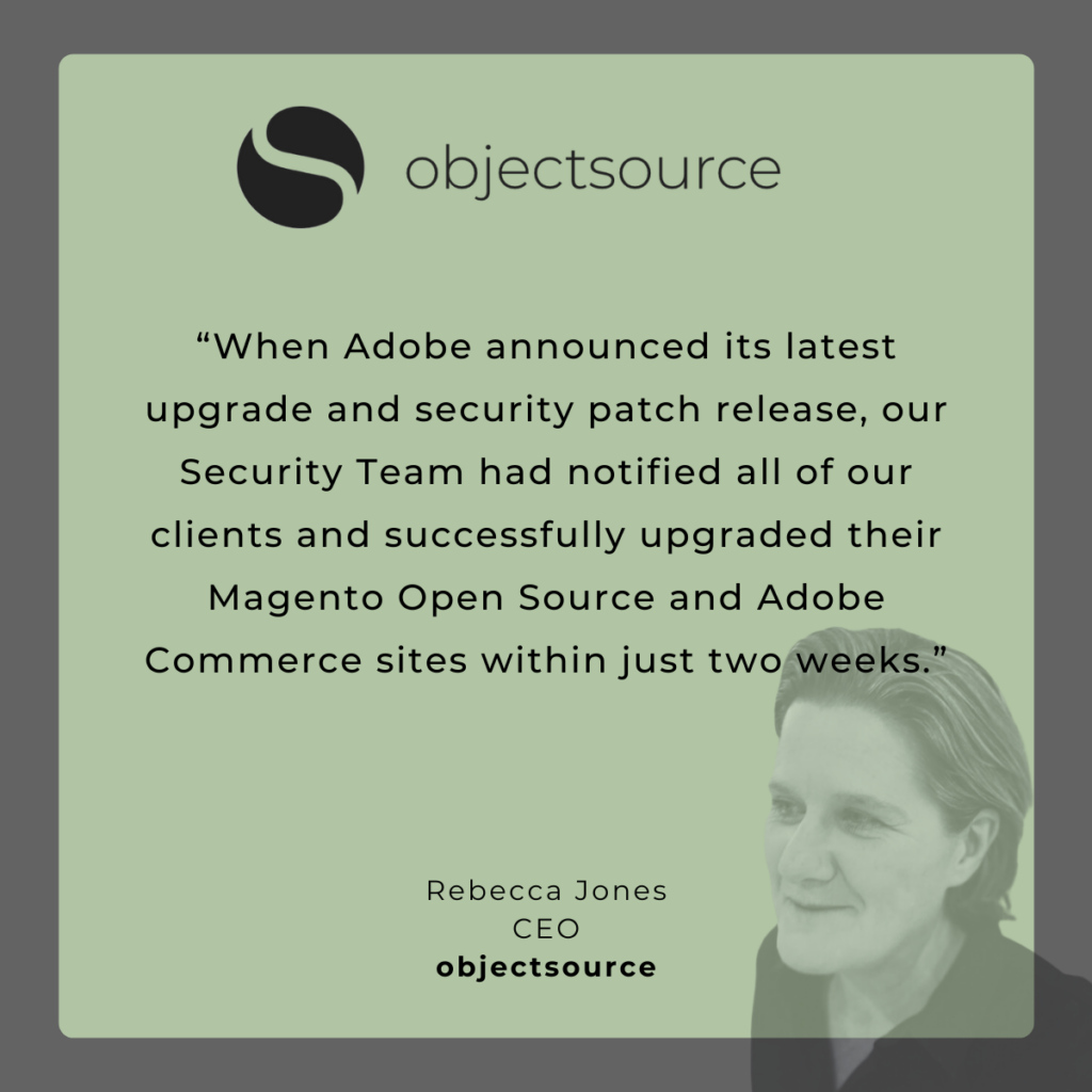 Qiote from Rebecca about upgrades being handles swiftly at objectsource