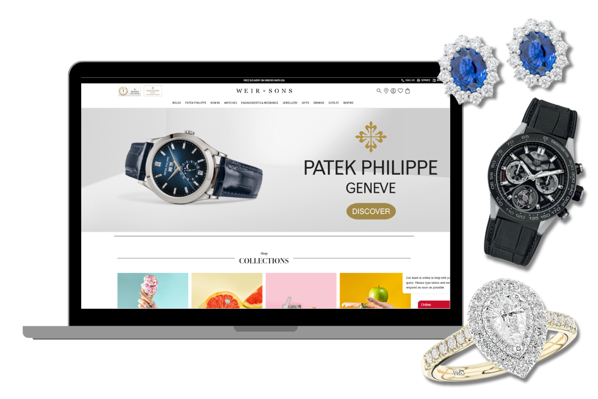 Objectsource provided essential e-commerce website support and maintenance to luxury jeweller Weir & Sons, transforming their online operations and driving sales growth.