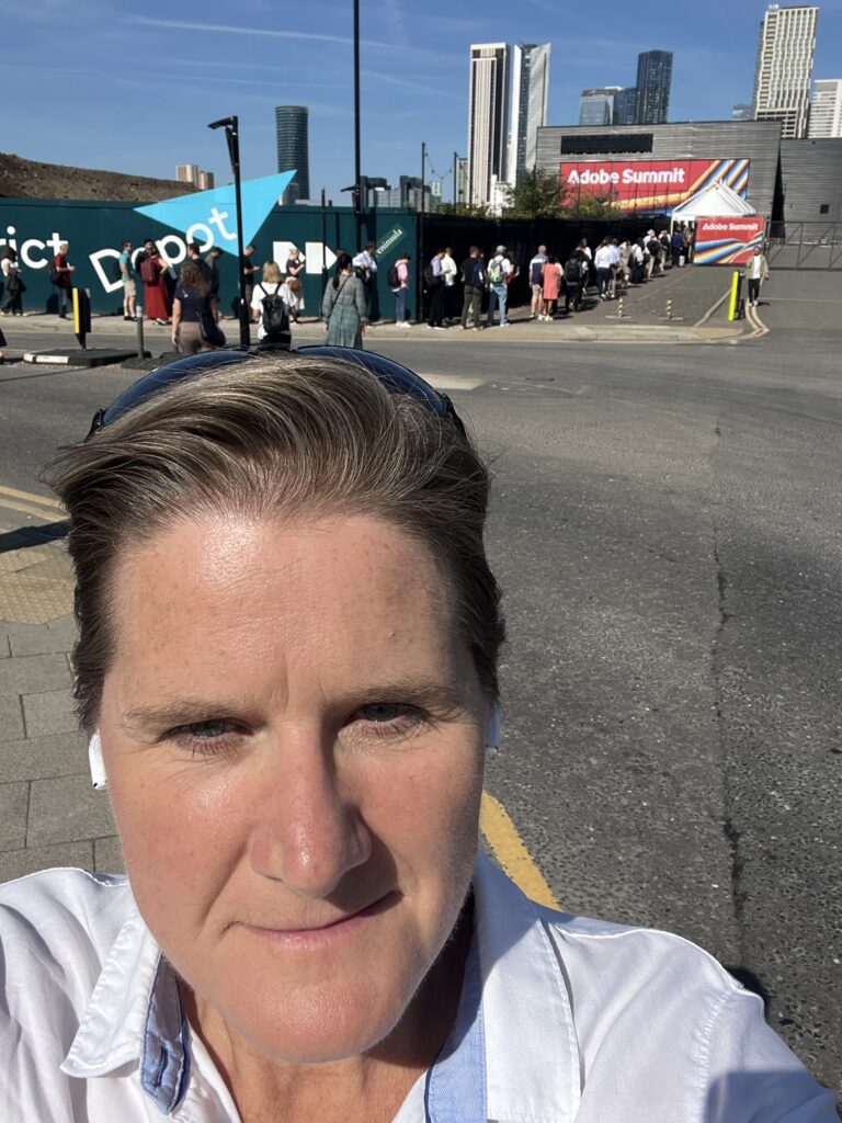 Rebecca Jones, objectsource CEO, outside Adobe Summit in London