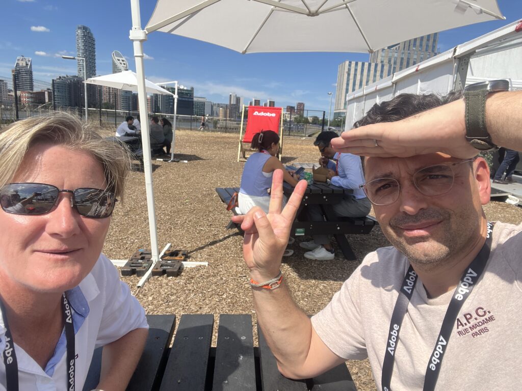 An image of Rebecca Jones, objectsource CEO, with Philip Shaw from The Ramp People