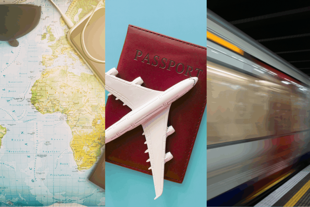 Image showing a map, passport, plane and train for blog about a week on the road packed with client insights! Learn why showing up matters for digital success and how Adobe Commerce Optimizer (ACO) is transforming product data for our clients.